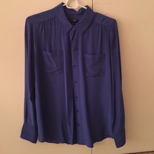 Jcrew royal blue silk button down