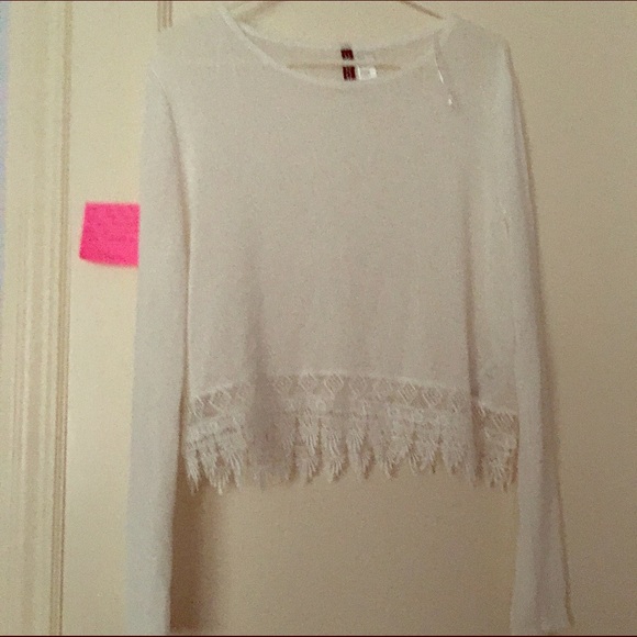 gorgeous white sheer floral top