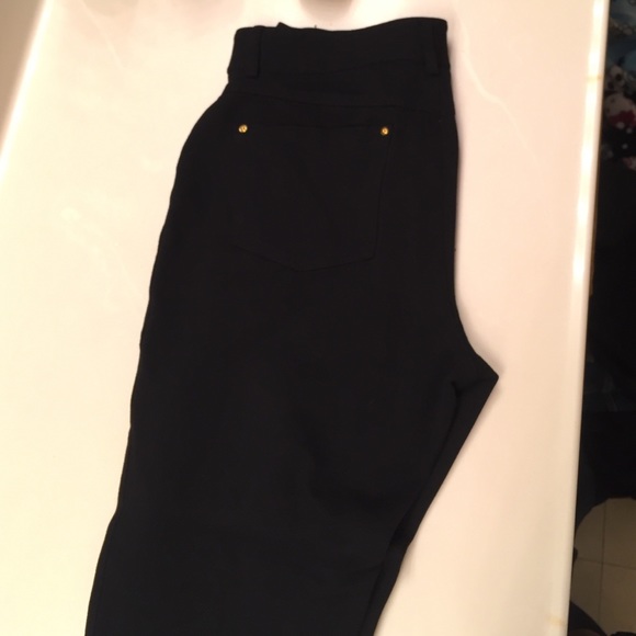 Black Nylon Spandex Skinny Jeggings - Picture 2 of 4