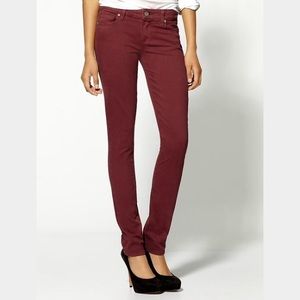 Paige Skyline Skinny Jeans in Autumn Red