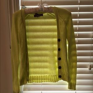 Yellow green cardigan