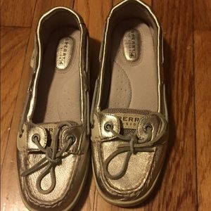 Gold sperry top-siders