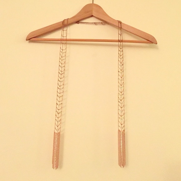 Pink tassel necklace