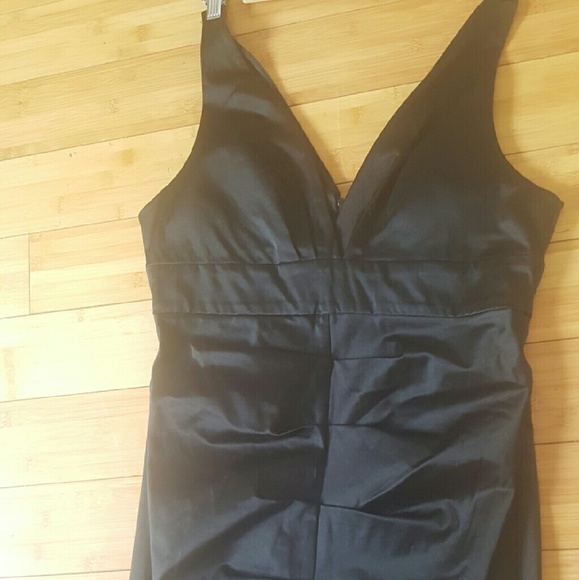 Black  v neck ruffled dress