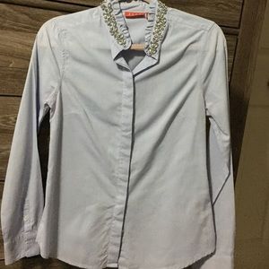 Elle work shirt with sparkle collar