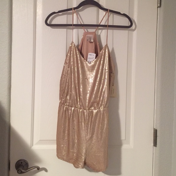 NWT Forever 21 Light gold sequin romper