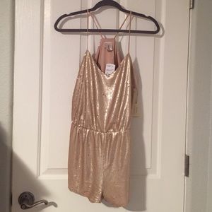 NWT Forever 21 Light gold sequin romper