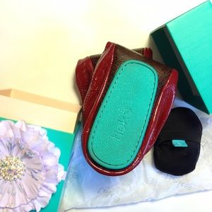 Ruby Red Patent Tieks