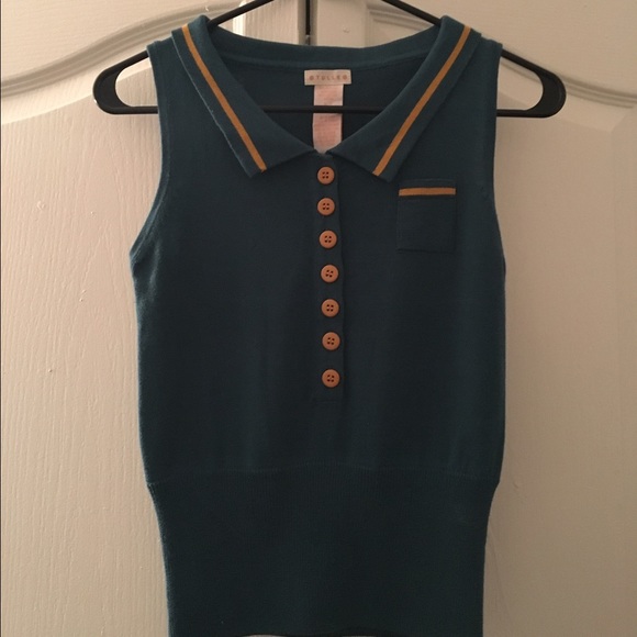 Teal and Yellow Button-Up
