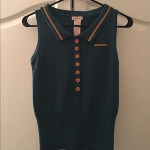 Teal and Yellow Button-Up