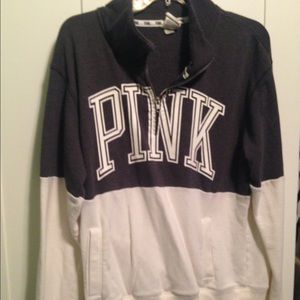 Colorblock VS PINK Half Zip (Grey&White)