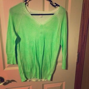 Bright green sweater