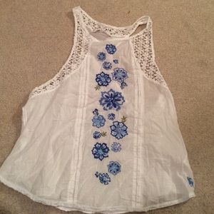 Abercrombie White Lace Tank Top