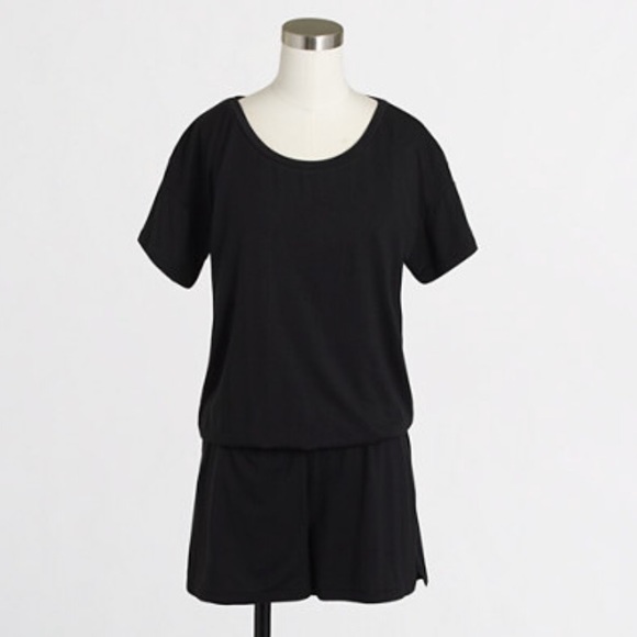 Easy, slip-on black cotton romper.