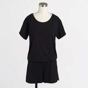 Easy, slip-on black cotton romper.