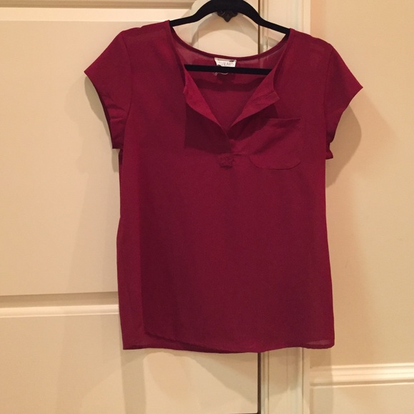 Maroon LA Hearts Pocket Blouse