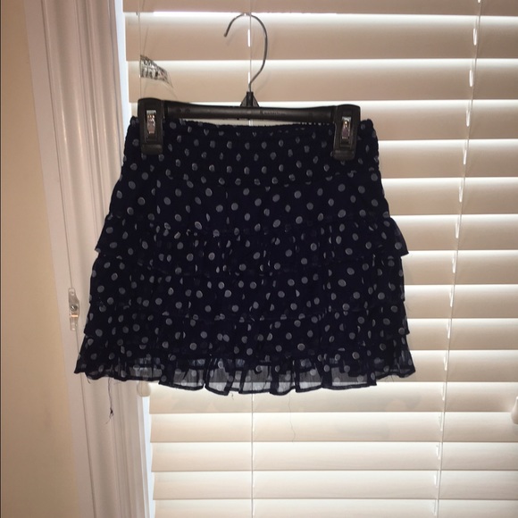 Blue polka dot skirt
