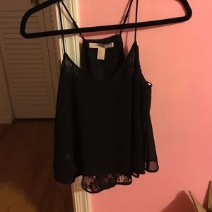 Semi sheer lace tank