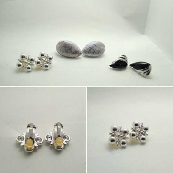 Lot of 3 Clip-On Earrings
