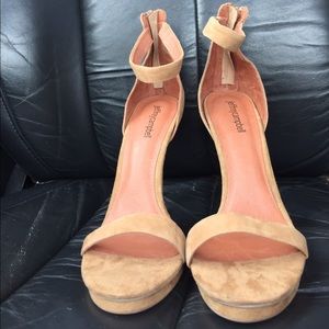 Jeffrey Campbell Burke Sandal Nude Suede Size 9.5