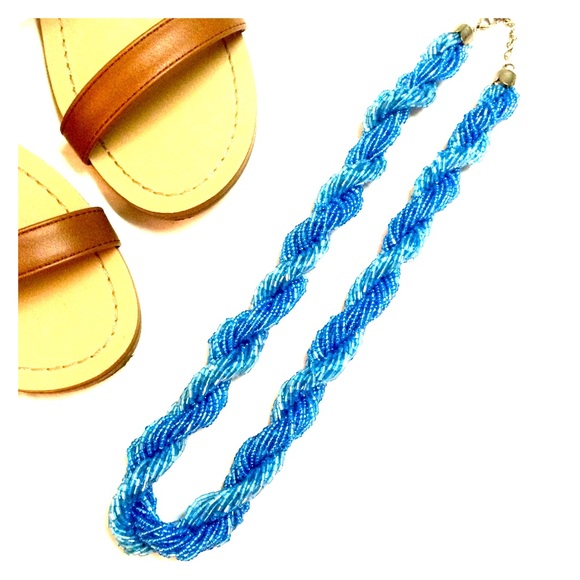 Blue beaded necklace