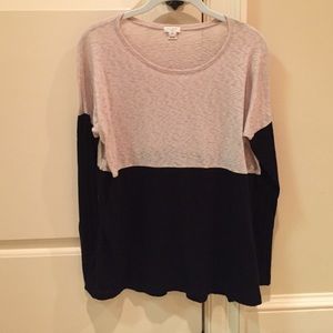 J Crew Tan and Black Colorblocked Shirt