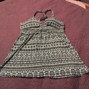 Black/turquoise Criss Cross tank