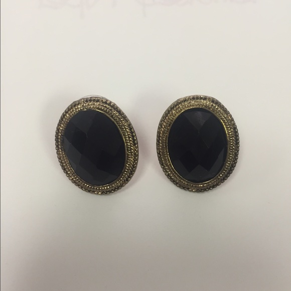 Vintage black and gold earrings
