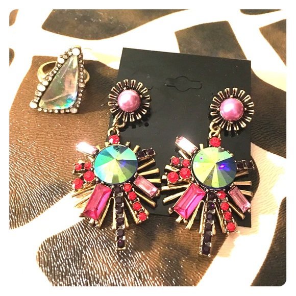 Earring and Ring Size 7 Duo