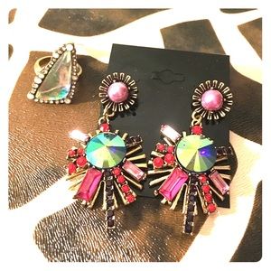 Earring and Ring Size 7 Duo