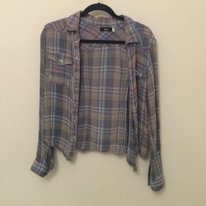 purple and blue plaid/flannel