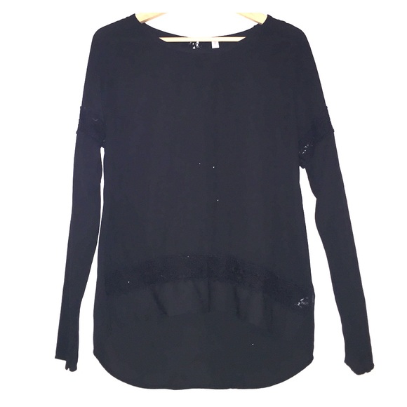 Black blouse with lace detailing