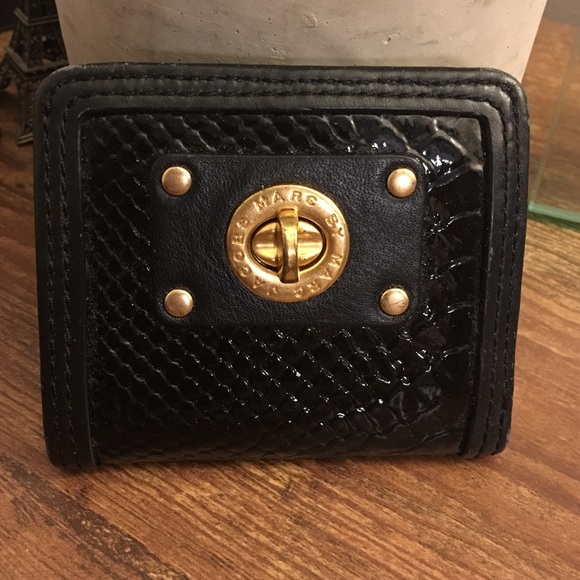 Marc by Marc Jacobs  Black Python Embossed Wallet