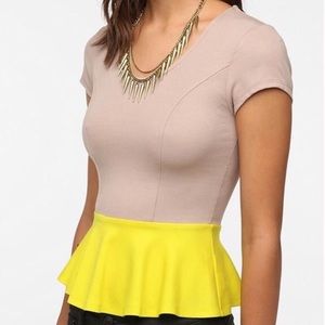 UO Sparkle & Fade Color Block Peplum Top