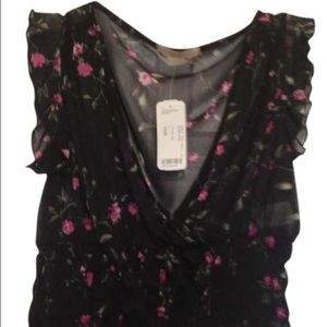 NWT Forever 21 Sheer Floral V-Neck Blouse