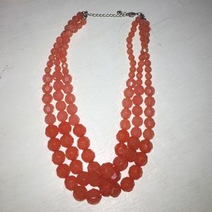 Coral Layered Beaded Necklace