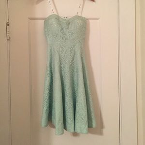 Donna Morgan Dress (Seafoam Green; Lace)