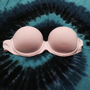 PINK WHITE STRAPLESS BRA 32A PUSHUP