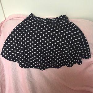 Black and white polka dot skater skirt