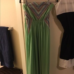 Maxi dress green and multi colored