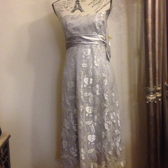 Bari Jay Gray Lace Dress