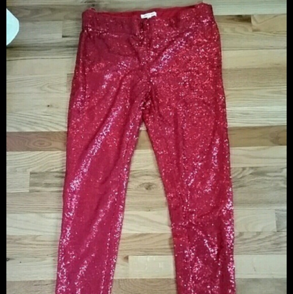 Hot Red Sequin Leggings