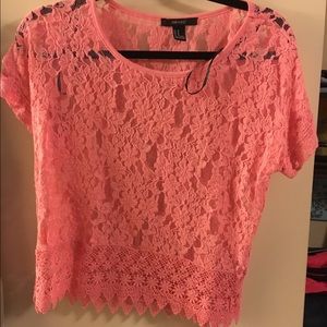 Pink forever 21 lace top