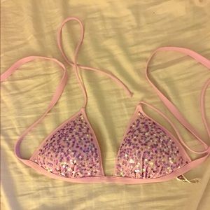 Purple Sparkle Bikini Top Medium