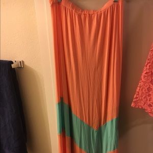 Orange/blue maxi skirt!