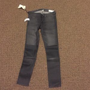 Never worn NEW RAG & Bone grey jeans w/ leather