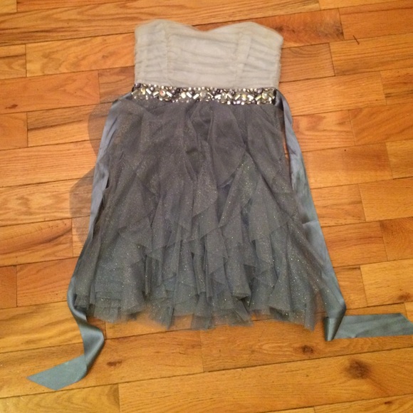 Steel Blue Semi- Formal Dress