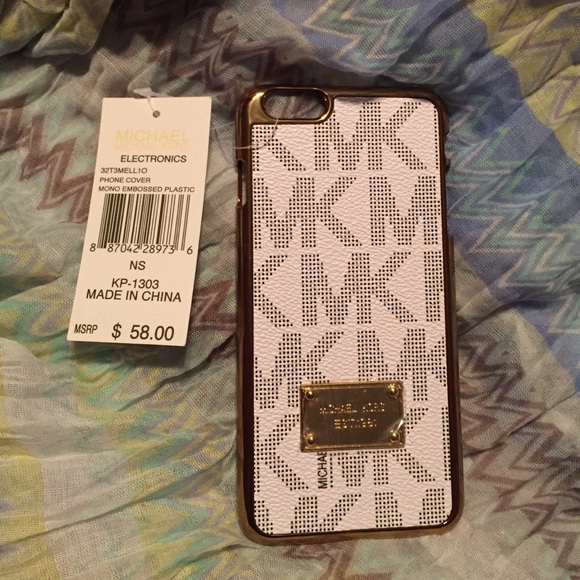 Authentic Michael Kors White and Gold Case