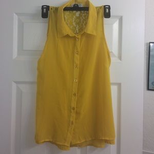Yellow half sleeve button up