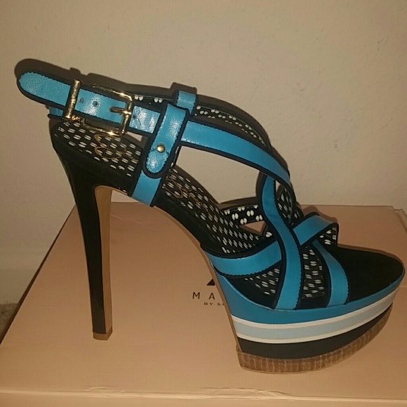 Jessica Simpson Teal Platform Strappy Heels